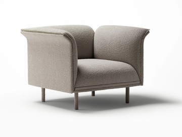 NOON - Fabric armchair with armrests by Ross Gardam - view 2